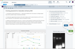 Screenshot from the ELN Labfolder for the Data Entry